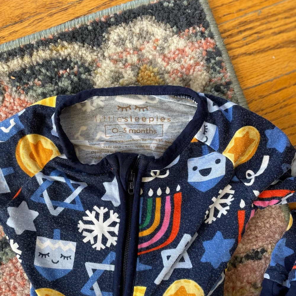 Little Sleepies Baby Zip Pajamas - Playful Dreidels